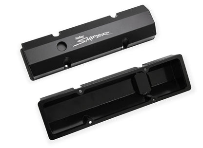 Sniper Valve Cover - Fabricated Aluminum - SBC - Perimeter Bolt - Flat - Black