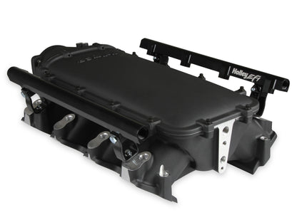 Holley Ultra Lo-Ram Manifold Kit Single Injector- Black - GM LS3/L92