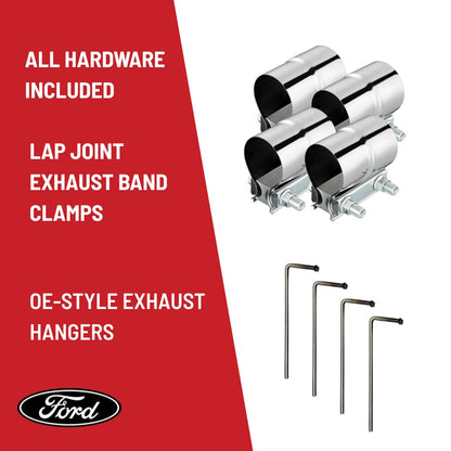 Turbo Back Race Exhaust System -Lap joint exhaust band clamps - OE-style exhaust hangers - Ford Powerstroke 6.0L - 2003-2007