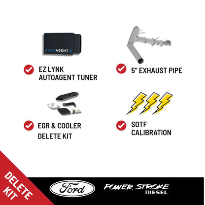 All In One Delete Kit - DPF DEF EGR  - - SOTF - 5 inch exhaust pipe -  Ford Powerstroke 6.7L - 2020-2022