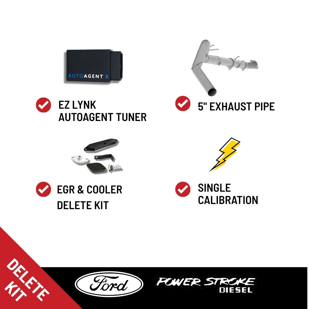 All In One Delete Kit - DPF DEF EGR  - 5 inch exhaust pipe -  Ford Powerstroke 6.7L - 2020-2022