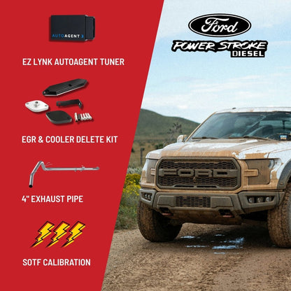 All in one Delete Kit - DPF DEF EGR - Ford Powerstroke 6.7L - 2023 2024 2025 - 4 inch exhaust pipe - SOTF calibration