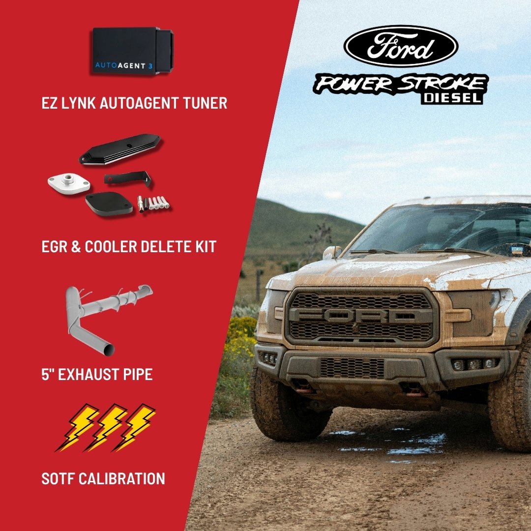 All in one Delete Kit - DPF DEF EGR - Ford Powerstroke 6.7L - 2023 2024 2025 - 5 inch exhaust pipe - SOTF calibration