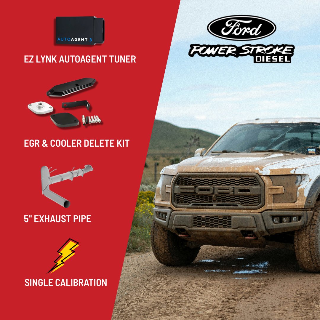 All in one Delete Kit - DPF DEF EGR - Ford Powerstroke 6.7L - 2023 2024 2025 - 5 inch exhaust pipe - single calibration