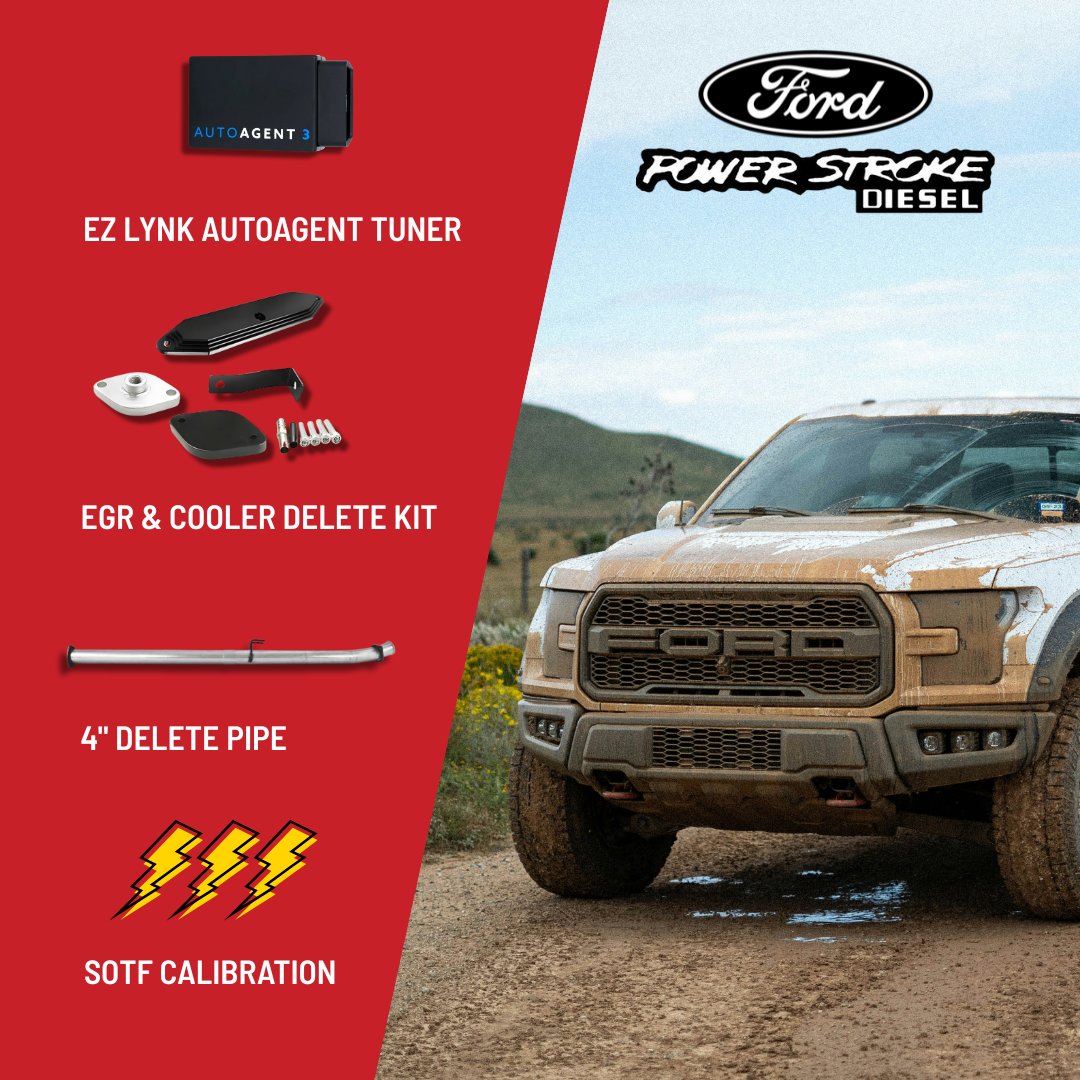 All in one Delete Kit - DPF DEF EGR - Ford Powerstroke 6.7L - 2023 2024 2025 - 4 inch delete pipe - SOTF calibration