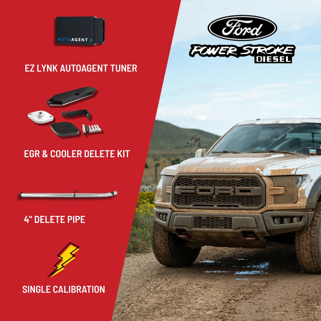 All in one Delete Kit - DPF DEF EGR - Ford Powerstroke 6.7L - 2023 2024 2025 - 4 inch delete pipe - single calibration