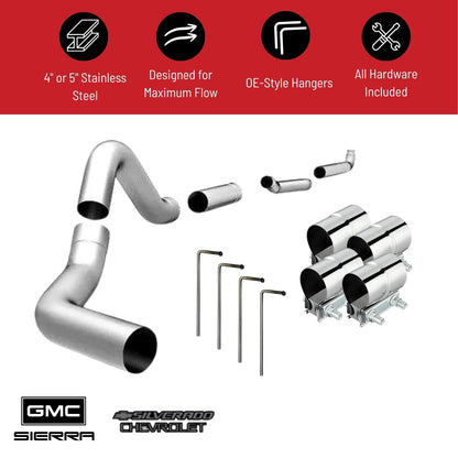 Down pipe Back Race Exhaust - GM Duramax 6.6L - 2001-2007