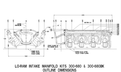 Holley Ultra Lo-Ram Manifold Kit Single Injector- Black - GM LS3/L92
