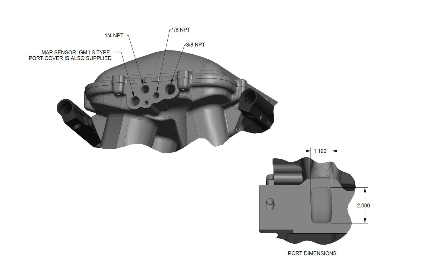8.2" SBF Ford Hi-Ram EFI Manifold
