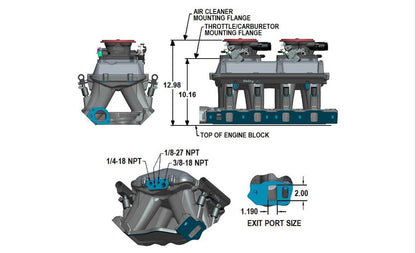 Holley Black 351W Ford Hi-Ram EFI Manifold