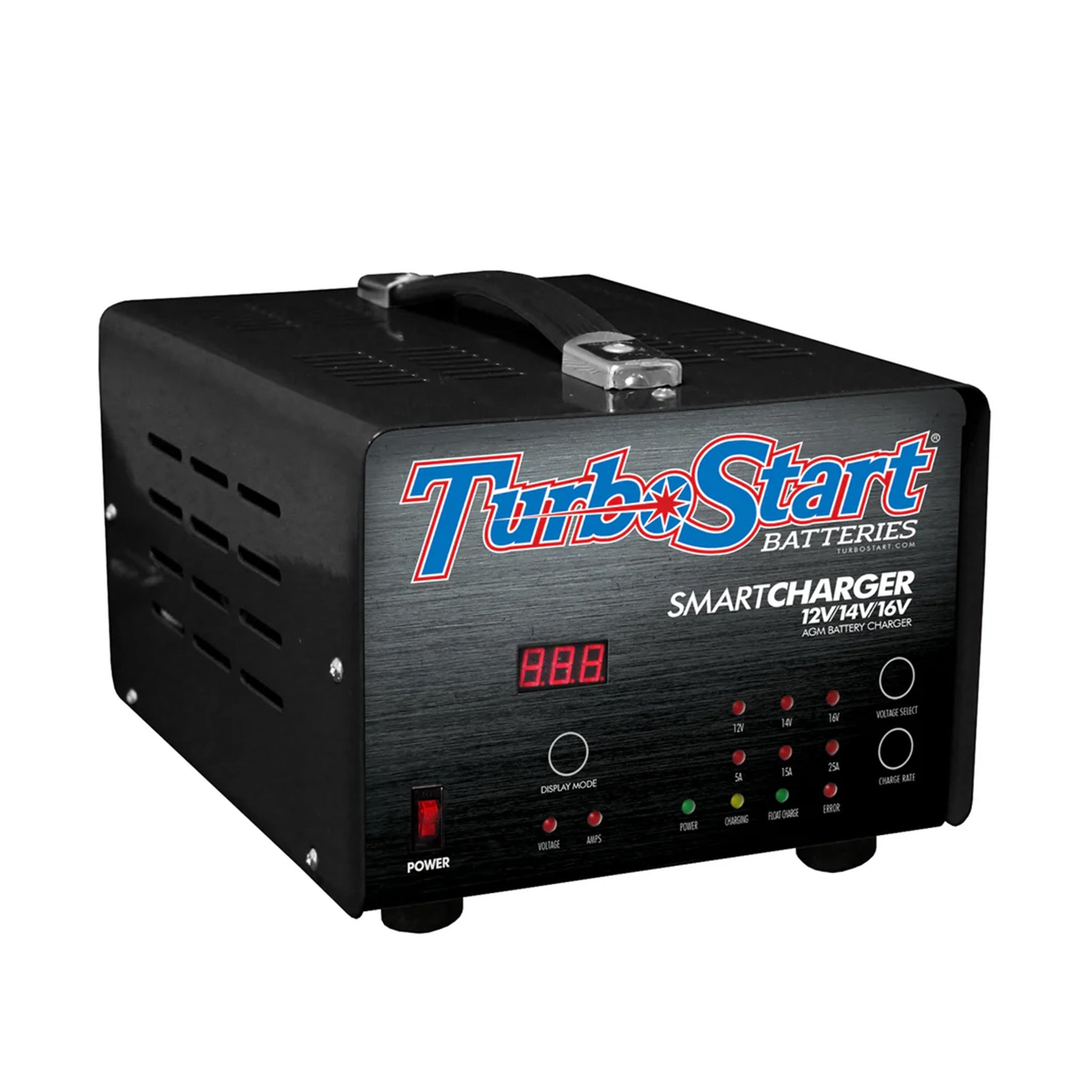 TurboStart CHG25A 12V and 16V battery charger for AGM racing and high-performance automotive batteries