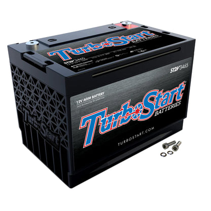 TurboStart S12V3465 12V AGM racing battery for drag racing, circle track, and high-performance automotive applications