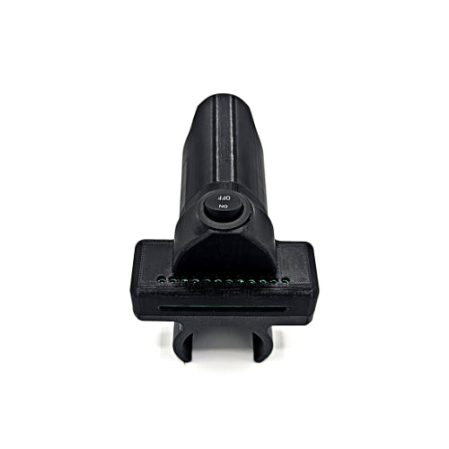 A black plastic automotive or industrial control knob with a rectangular base and a small button labeled '40 mm' in the center, shown on a plain white background.