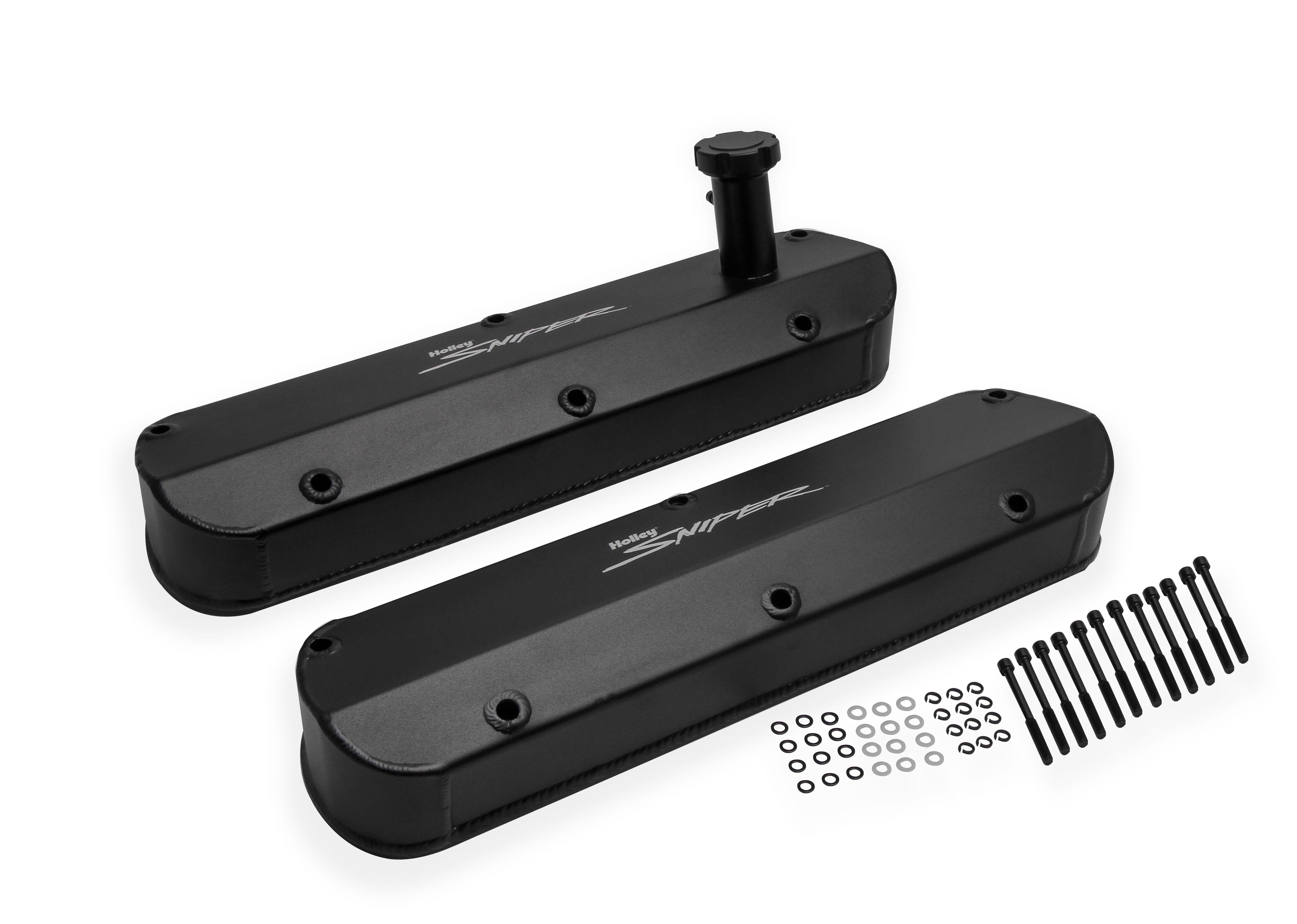 Sniper Valve Cover - Fabricated Aluminum - Ford Small Block - Tall  - Black