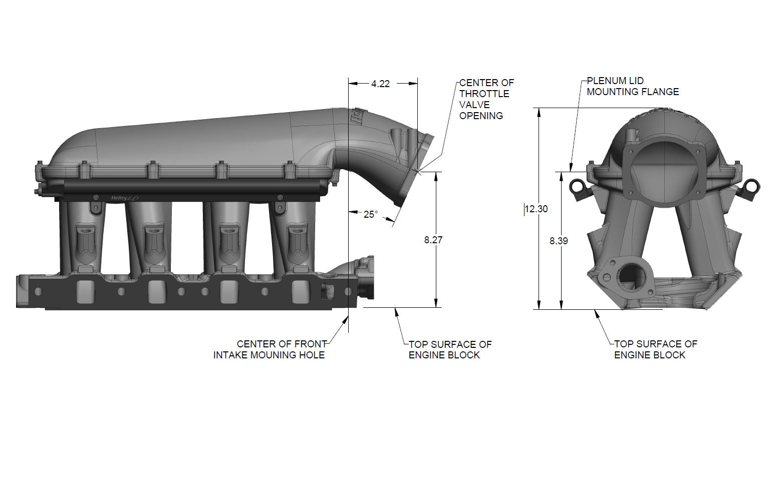 8.2" SBF Ford Hi-Ram EFI Manifold