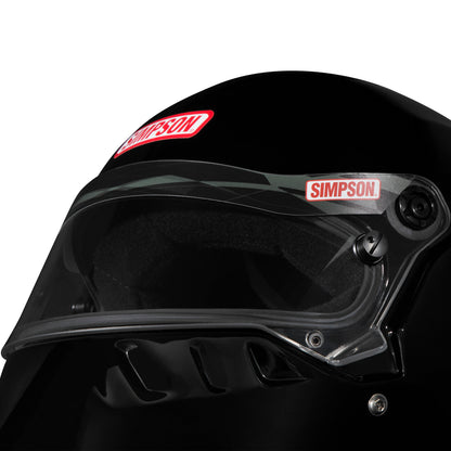Simpson Vudo SA2025 helmet – Black – visor view