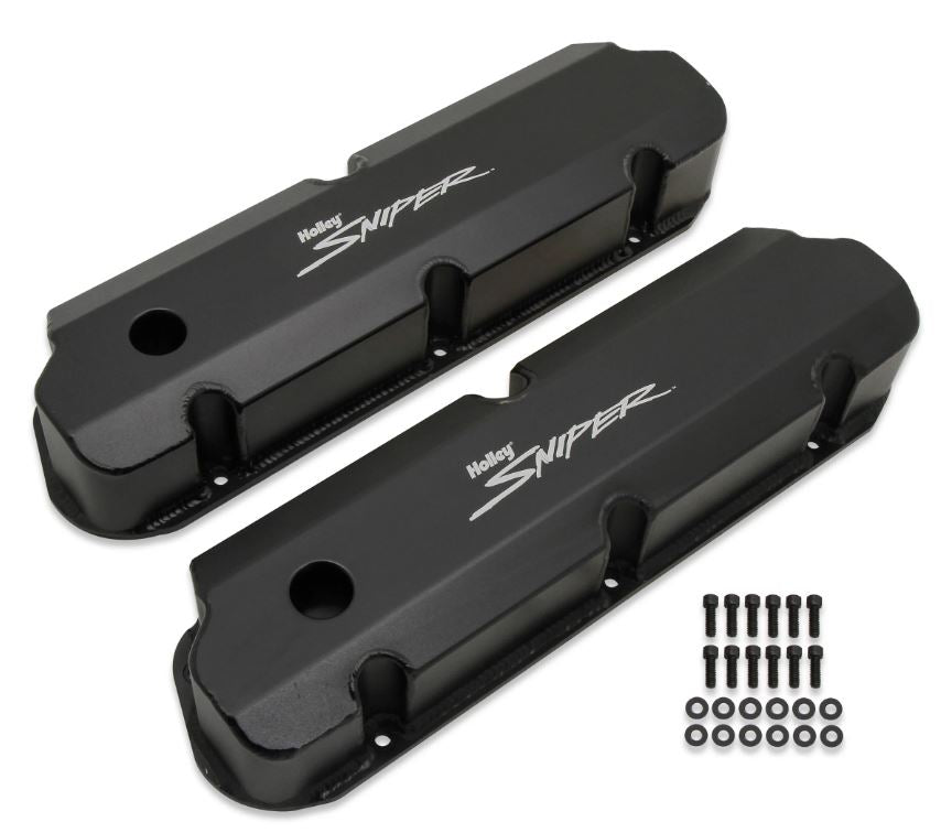 Sniper Valve Cover - Fabricated Aluminum - Ford Small Block - Tall - Black