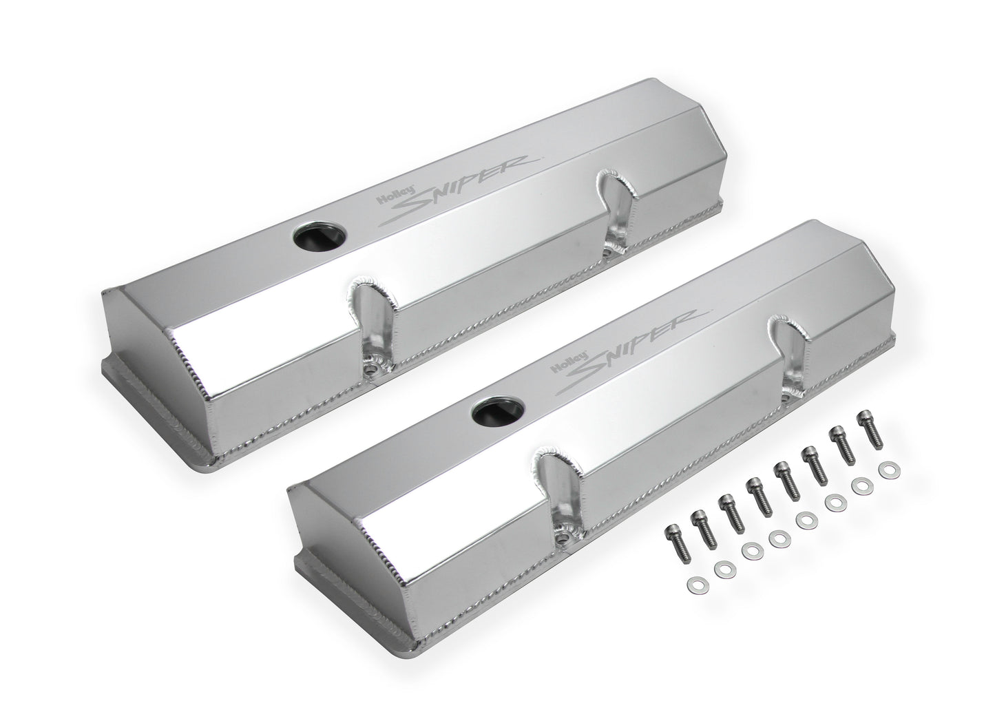 Sniper Valve Cover - Fabricated Aluminum - SBC - Perim Bolt - Flat - Anodized
