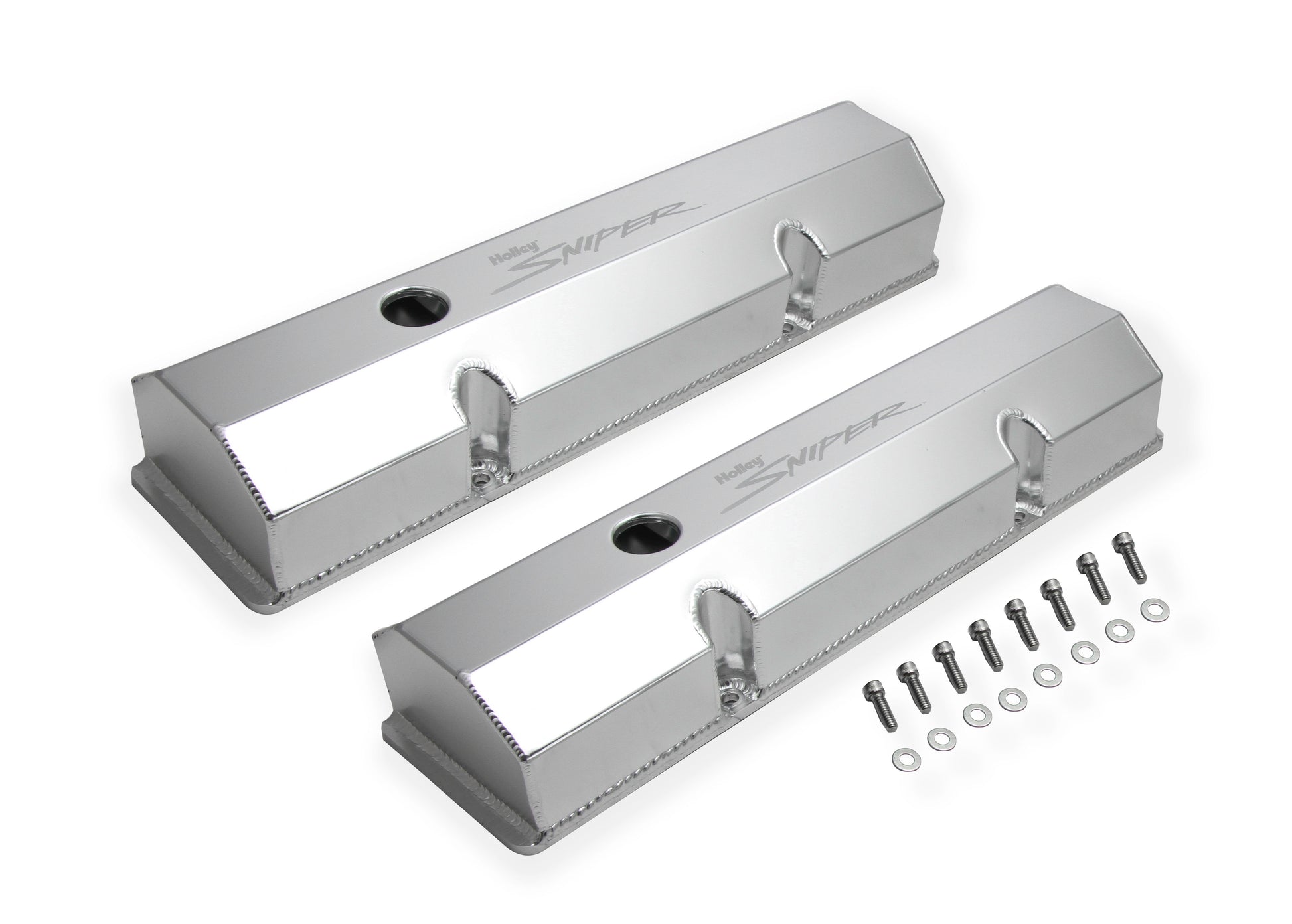 Sniper Valve Cover - Fabricated Aluminum - SBC - Perim Bolt - Flat - Anodized