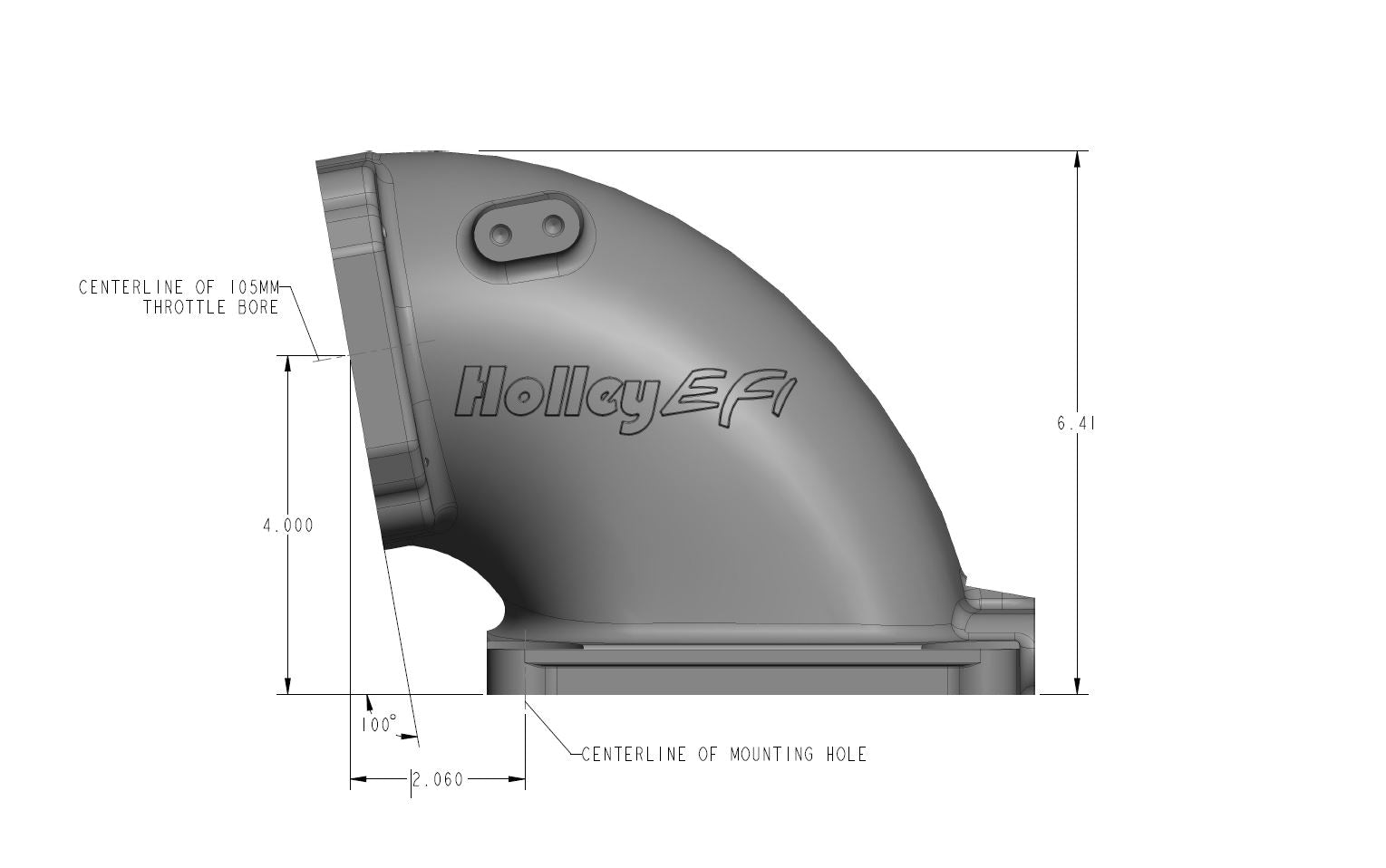 Black Cast Aluminum 4500 EFI Throttle Body Intake Elbow-Ls