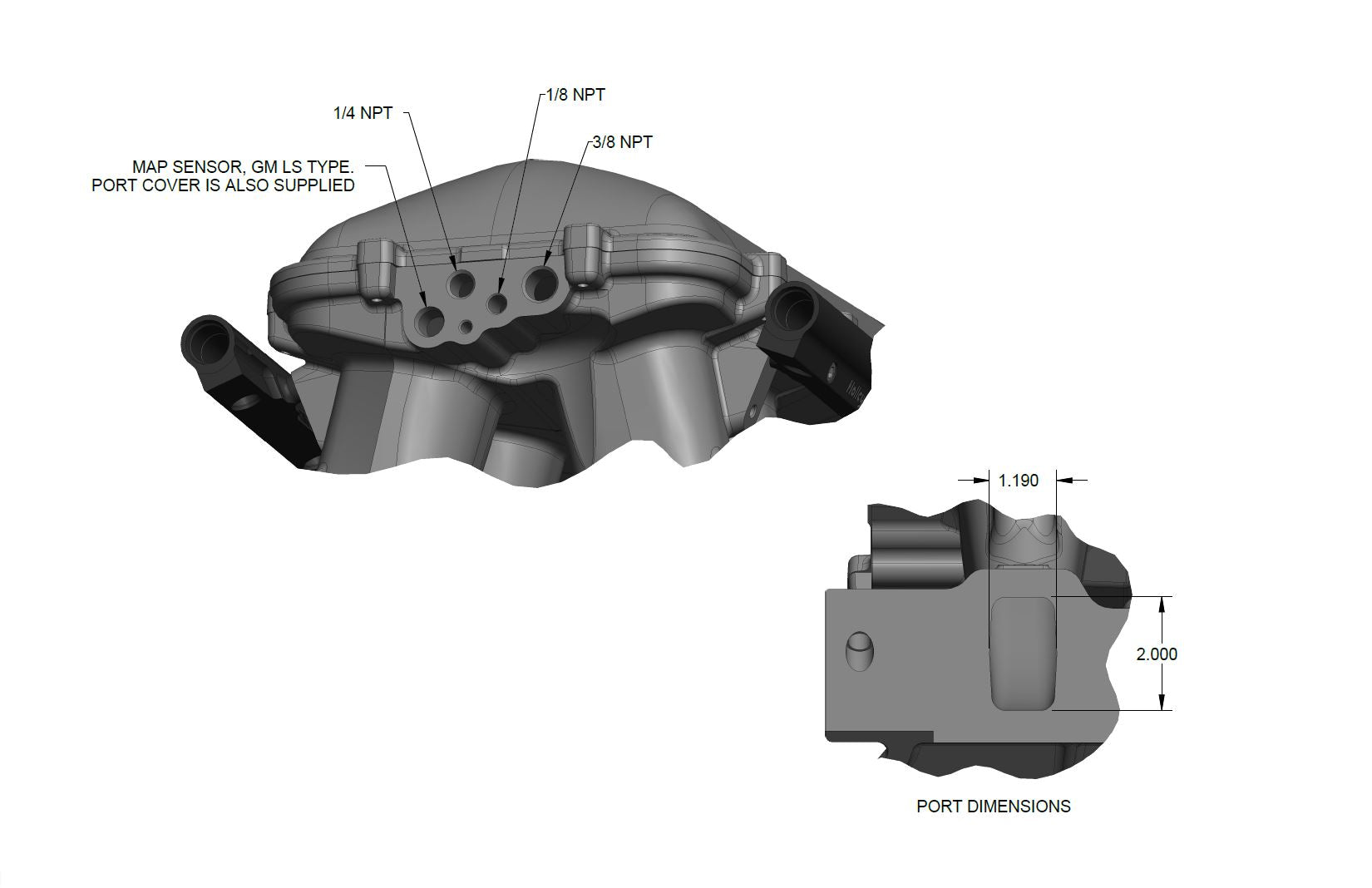 8.2" SBF Ford Hi-Ram EFI Manifold-Black