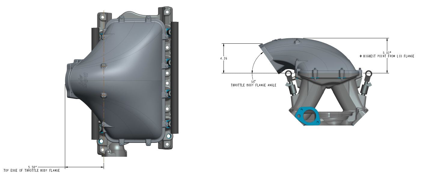 HI-RAM 105MM Cast Side Mount Plenum Top