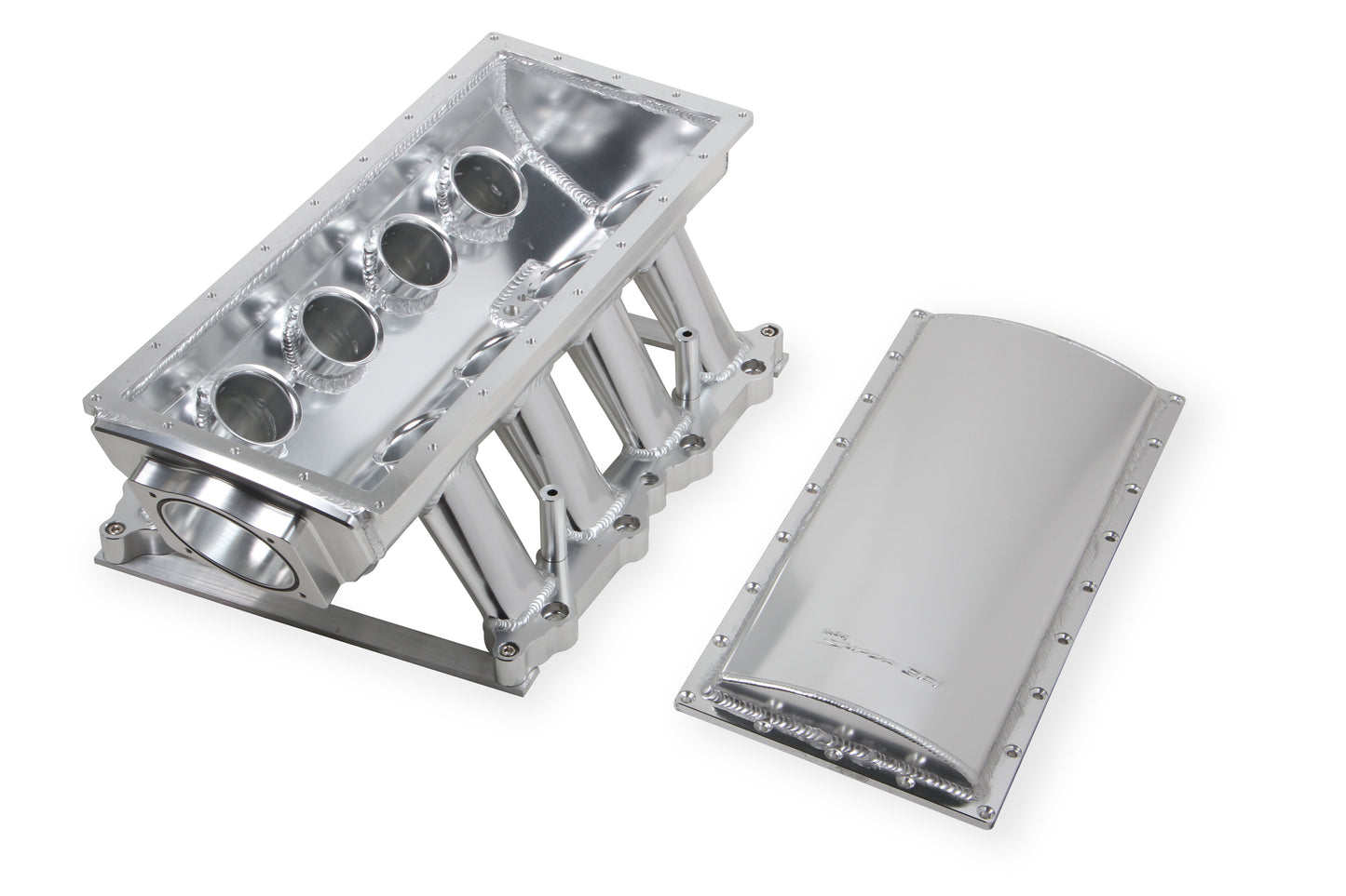 Sniper EFI Fabricated Race Intake Manifold - 2011-14 Ford 5.0L Coyote - Silver