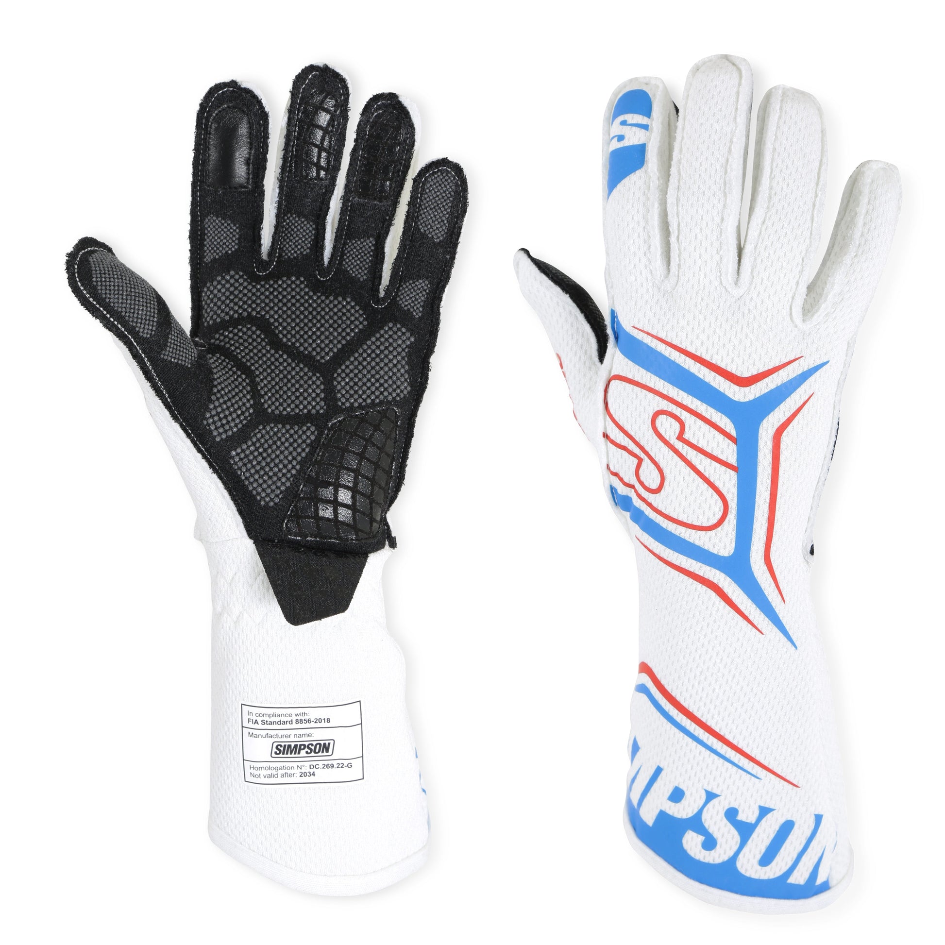Magnata Driving Gloves - medium - white / blue