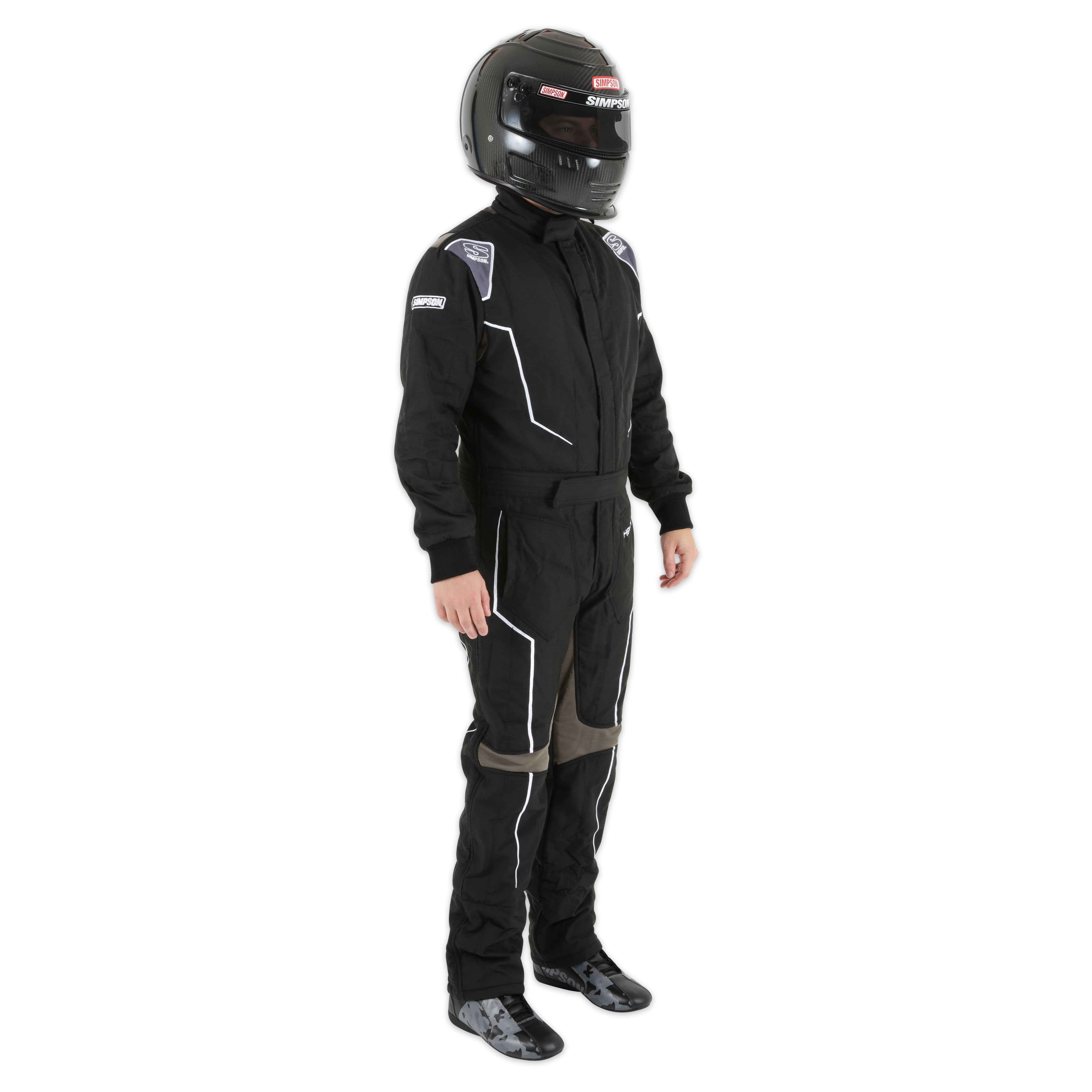 Simpson Racing Helix Youth Racing Suit - youth xl - black / grey